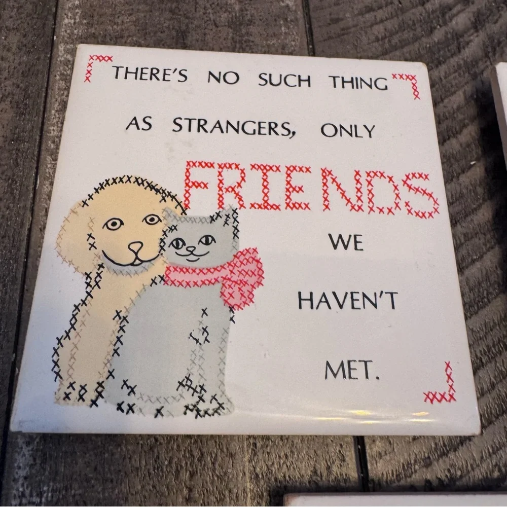 Vintage House of Lloyd Ceramic Trivet Kitchen Decorative Novelty Funny Lot Of 3‎